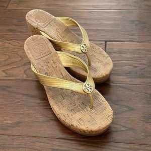 Tory Burch Wedge Cork Sandals Size 7